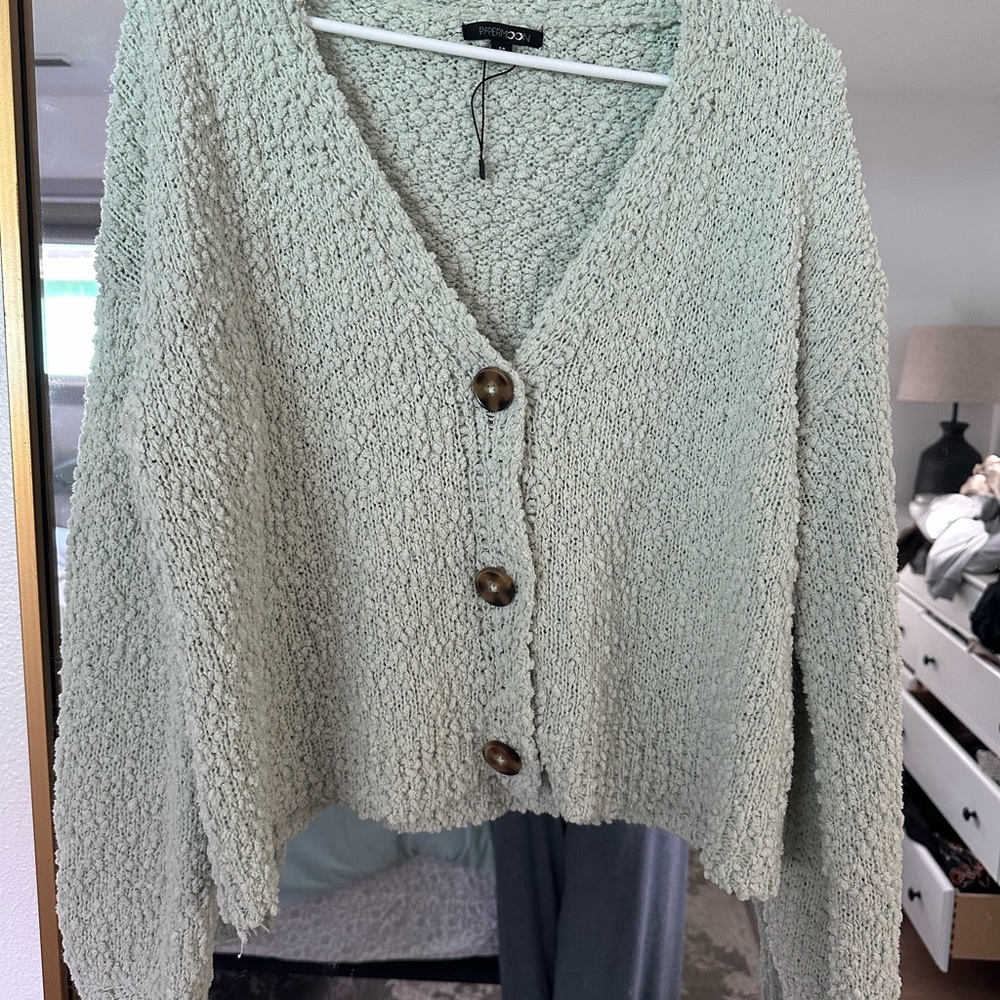 Papermoon Mint Textured Cardigan